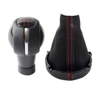 Generico Pomello del cambio a corsa corta Per Mini Per Cooper F54 F55 F56 F57 F60 Pomello del cambio in pelle Cuffia leva Copri cuffia sostituire(2pcs red 5 speed)