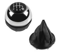 Generico Pomello del cambio manuale, leva di trasferimento, cuffia pomello, copertura per F-iat500 500C 2007-2018 Maniglia della leva del cambio(2pcs chrome 6speed)