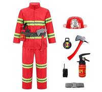 Generico Pompiere Bambini Gioco di Ruolo, Set da Tre Pezzi con Accessori, Giocattoli scolastici Campus Divertente