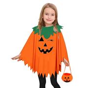 Generico Poncho Zucca Donna | Costume Decorativo Cosplay a Tema Zucca | Travestimenti per Carnevale Maschere Halloween Poncho che al Buio