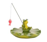 Generico Pond Decorations Outdoor - Counter Weighted Keel Floating Frog Sculpture, UV Shielded Fade Proof Polyresin Lily Pad, Ballasted Non Tipping Figurine, Pool Landscape Statue | For Backyard