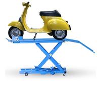 Generico Ponte Sollevatore Professionale per Scooter e Moto, Portata 360 kg, Piattaforma Rialzabile con Manovella, Blu
