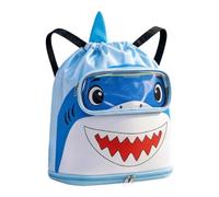 Generico Pool Bag for Kids - Shark Cartoon Backpack with Shoe Compartment | Swimming Equipment Bags for Summer Camping Pool Swimwear Towels Water Bottles Sunscreen Clothes Toys