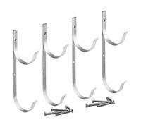 Generico Pool Fence Hooks, Pool Hose Hanger, Aluminum Alloy 4 Pieces Multifunctional Poolside Brushes Organizer Hook for Skimmer Nets, Hoses, Leaf Rakes, Durable, Easy to Install, 21.6x7.6cm