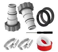 Generico Pool Hose Adapter - 7x7x11cm Replacement Filter Pump Interface with Clamp, Washer & Gasket | for Swimming Pools, Spas, Fountains, Drains & Warmers | Easy Installation