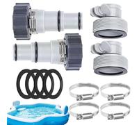 Generico Pool Hose Adapter - 7x7x11cm Replacement Filter Pump Interface with Clamp, Washer & Gasket | for Swimming Pools, Spas, Fountains, Drains & Warmers | Easy Installation