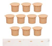 Generico Pool Safety Fence Hole Caps - 10 Pieces Natural Patio Ground Plug - 3.3x2.5cm Effortless Install Plug Covers | Tough And Sturdy for Garden Outdoor Residential Commercial Backyard