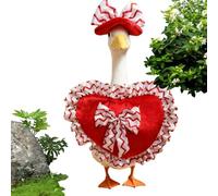 Generico Porch Goose Outfits - Love Heart Design Dress with Matching Hat | 23inch Decorative Goose Statue Clothes | Cute Valentine’s Day Holiday Costume for Outdoor Yard Lawn Patio Porch Farmhouse