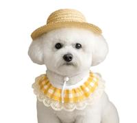 Generico Porch Goose Straw Hat - 2 Piece Polyester Summer Outfit with Lace Bib | Cute Goose Decor Costume for Holiday Party, Patio, Garden, Yard, Door, Lawn, Beach, Pool
