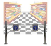 Generico Porta a Senso Unico, cancello a Battente Automatico con Ritorno a Molla, Ideale per Magazzini e supermercati per garantire la Sicurezza dei pedoni (Argento (lxh), 190x97 cm).