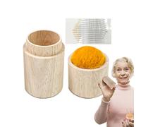 Generico Porta Aghi da Cucito - Coperchio della Custodia in Legno, Cuscini antiruggine, Scatola portaoggetti Portatile | per Quilting, Ricamo, bricolage, Ricamo, per Cucire, Organizer per puntaspilli