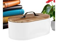 Generico Porta Assorbenti Da Bagno | Scatola Portaoggetti In Legno Con Coperchio - Bagno Decorativi Per Cottonfioc Fermagli Medicina Cosmetici Armadietto Tavolo Piano