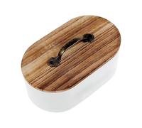 Generico Porta Assorbenti Da Bagno | Scatola Portaoggetti In Legno Con Coperchio - Bagno Decorativi Per Cottonfioc Fermagli Medicina Cosmetici Armadietto Tavolo Piano