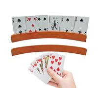 Generico Porta Carte Da Gioco - 33x3.4x1.2cm Legno | Supporto Per Mazzo - Base Mani Libere 2 Pezzi Rastrelliera Poker Per Burraco Anziani Bambini Adulti Professionali
