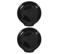 Generico Porta Cucchiai in Ceramica Nero 2 Pezzi Poggiamestolo Resistente e Antimacchia per Cucina, Poggia Spatola e Utensili da Cucina per Piano Cottura e Preparazione Pasti
