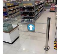 Generico Porta di Sicurezza a Battente in Acciaio Inossidabile a 1 Via per Ingresso supermercato, cancello pedonale Manuale a 90°, cancello di Accesso al Magazzino Durevole - 3,28 Piedi x 3,18 Piedi