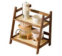 Generico Porta di tazza di caffè - Scaffale per tazza di caffè per piano da lavoro - scaffale per organizzatore di - in acciaio inossidabile 2 pavimenti di con spazio per tazze e accessori