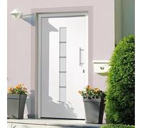 Generico Porta d'Ingresso in Alluminio e PVC Bianco 100x210 cm,Bianco,66.53kg,3056807