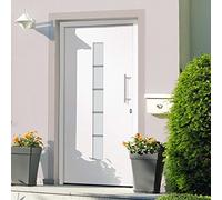 Generico Porta d'Ingresso in Alluminio e PVC Bianco 110x210 cm,Bianco,74.13kg,3056808