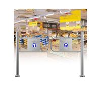 Generico Porta Girevole di Sicurezza in Acciaio Inox a 1 Via, cancello a Doppia Anta a Molla, Guida nella giusta direzione， per supermercati e Aree ad Alto Traffico.(W210cm/82.6in/6.8ft)