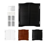 Generico Porta in Legno Massello Bar Saloon Door, Porte Oscillanti Interne, Porte A Battente per Bar, Porta Divisoria per Cucina, Corridoio, Pub(Nero,H90cm x W84cm)