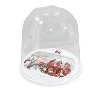 Generico Porta Panettone - Porta Pandoro - Contenitore in Plastica con Coperchio Trasparente - Campana Alta - Colore Base Bianco - Misure Diametro 27 cm Altezza 26 cm - Made in Italy