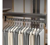 Generico Porta Pantaloni Estensibile - Grucce Estraibili in Lega di Alluminio, Ammortizzatore Silenzioso, Strisce Antiscivolo, Organizer per Armadio Multifunzionale salvaspazio per Un Guardaroba effi