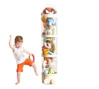 Generico Porta Peluche Organizer a Tubo,Organizzatore per Giocattoli da 162 cm con Design Trasparente | Porta Bambole Trasparente a 4 Livelli Salvaspazio per Camerette, Asili e Camere da Letto