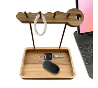 Generico Porta per decorativo muro - ganci a montata a parete | Supporto kėy in legno | Holding dei tasti d'ingresso | Appendiabiti con chiavi rustiche con vassoio | Stand per gioielli riutilizza