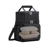Generico Porta Pranzo Per Donne, Tote Frigo Capiente, Borsa Termica Portatile Impermeabile Espandibile a Doppio Scomparto con Cinghia per Adulti Picnic Viaggio Lavoro All'aperto