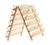 Generico Porta Rocchetto di Filo - Organizer Pieghevole in Legno | Supporto per Ricamo Fronte-Retro da 120 Mm | Scaffale da Cucito in Legno Massello, Espositore per Riporre Gli Intrecci