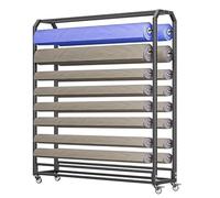 Generico Porta Rotoli di Tessuto Industriale Resistente - Organizzatore Regolabile e Mobile per Rotoli di Vinile, Pelle, pellicole per finestre e Carta da Parati, 16 aste, Adatto a Rotoli di larghezz