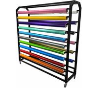 Generico Porta Rotoli in Acciaio Resistente - Organizer Regolabile e Mobile per Vinile, pellicole per finestre e Carta da Parati, Perfetto per esposizioni Commerciali e Facile Accesso