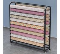 Generico Porta Rotoli in Tessuto Resistente con aste Regolabili e Ruote, Organizer Mobile per Vinile, Pelle, pellicole per finestre e Carta da Parati (12 aste, Larghezza 130 cm)