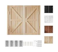 Generico Porta Saloon in Legno Massello, Porta Battente Interno, Porte Oscillanti Interne, Porta Divisoria per Cucina, Corridoio, Pub(Beige,H90cm x W113cm)