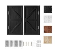Generico Porta Saloon in Legno Massello, Porta Battente Interno, Porte Oscillanti Interne, Porta Divisoria per Cucina, Corridoio, Pub(Nero,H90cm x W90cm)