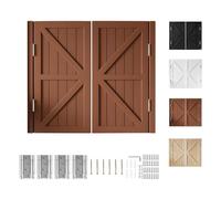 Generico Porta Saloon in Legno Massello, Porta Battente Interno, Porte Oscillanti Interne, Porta Divisoria per Cucina, Corridoio, Pub(Marrone,H100cm x W128cm)