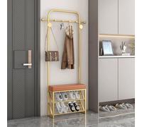 Generico Porta Scarpe e Attaccapanni, Panca Contenitore Camera da Letto 3 in 1 for Ingresso, Scarpiera Indipendente con Ganci Appendiabiti and Ripiano