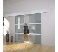 Generico Porta Scorrevole Doppia in Vetro,Trasparente,60.92kg,273735