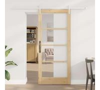 Generico Porta Scorrevole Marrone 86 x 198.5 cm Legno e Metallo,Marrone,31.66kg,3332423