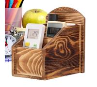 Generico Porta telecomando | Cassetta portaoggetti decorativa in legno rustico - Supporto per Telecomando TV - per Divano Comodino Tavolo Scrivania Bracciolo Testiera Auto