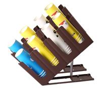 Generico Portabicchieri da caffè, Ripiano Portaoggetti Regolabile, 44,2 X 11,6 X 22,5 Cm, Distributore di Bicchieri Commerciale, Design Verticale Senza Montaggio (Brown)