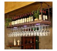 Generico Portabicchieri Da Soffitto, Portabottiglie Da Appendere In Metallo, Altezza Regolabile 30-60 Cm, Capacità Di Carico 80 Kg, For Calici, Bicchieri E Tazze(Color1,120x35x60cm)