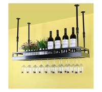 Generico Portabicchieri Da Soffitto, Scaffale For Liquori Da Bar, Porta Calici/tazze, Altezza Regolabile 30-60 Cm, Capacità Di Carico 80 Kg, For Arredamento Da Bar E Caffè In Casa(50x35x60cm)