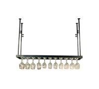 Generico Portabicchieri Da Vino In Ferro Sospeso, Espositore Creativo For Bar, Altezza Regolabile 30-60 Cm, Capacità Di Carico 80 Kg, For Bar, Caffetteria, Cucina(Black,80x30x60cm)