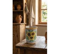 Generico Portabicchieri piccolo in ceramica siciliana giallo e verde di santo stefano di camastra decorata a mano Girasole Art 18