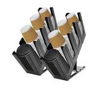 Generico Portabicchieri usa e getta Dispenser di carta for caffè Rack di stoccaggio Regolabile 4/6 Grid Counter Desktop Bubble Tea Shop Organizzatori(4 Grid A 2Pcs)