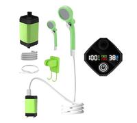 Generico Portable Camping Shower Rechargeable, Shower Pump with LED Display, Waterproof with 3 Spray Modes for Outdoor Backpacking RV Travel Adventure Beach Cleaning Gear 29x19x8.5cm