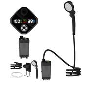 Generico Portable Camping Shower Rechargeable, Shower Pump with LED Display, Waterproof with 3 Spray Modes for Outdoor Backpacking RV Travel Adventure Beach Cleaning Gear 29x19x8.5cm