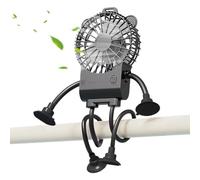 Generico Portable Desk Fan - 3-Speed Robot Shape Suction Cup Wind Blower
